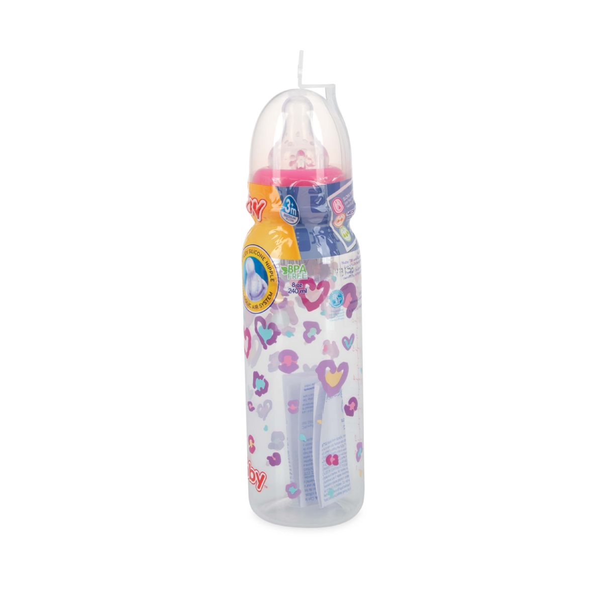 72 pieces Nuby Printed NoN-Drip Bottle, 8 oz - Baby Bottles - at 