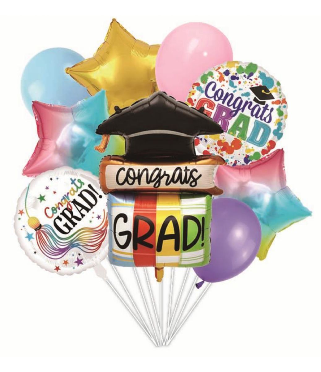 24 Pieces 9pc Graduation Balloon Kit Multicolor - Graduation - at ...