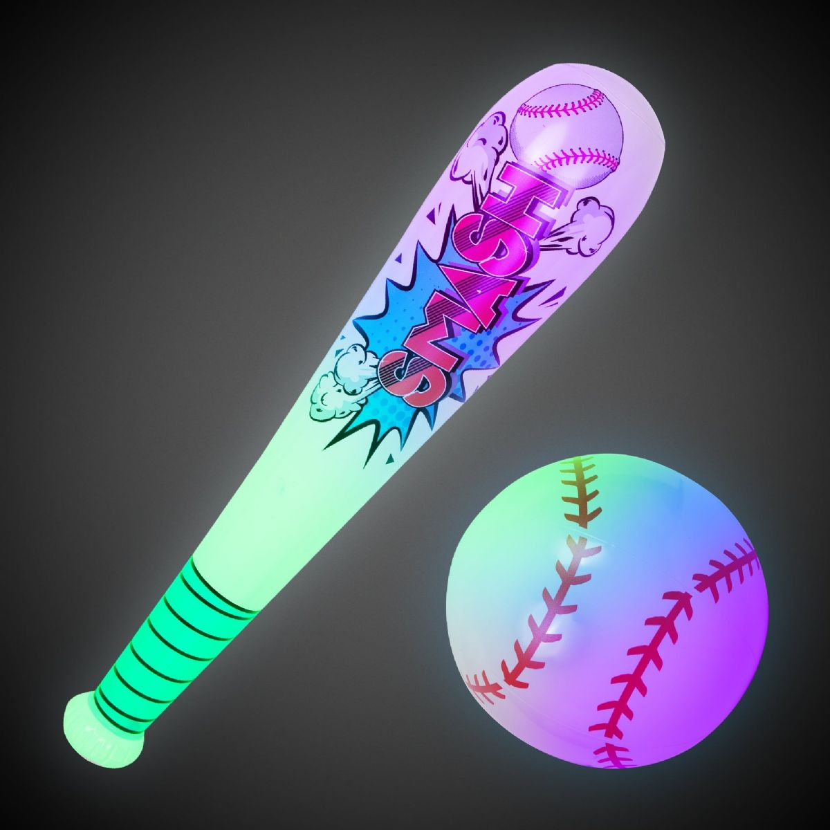 Bulk LED Inflatable Baseball And Bat Set - Wholesale Sock Deals