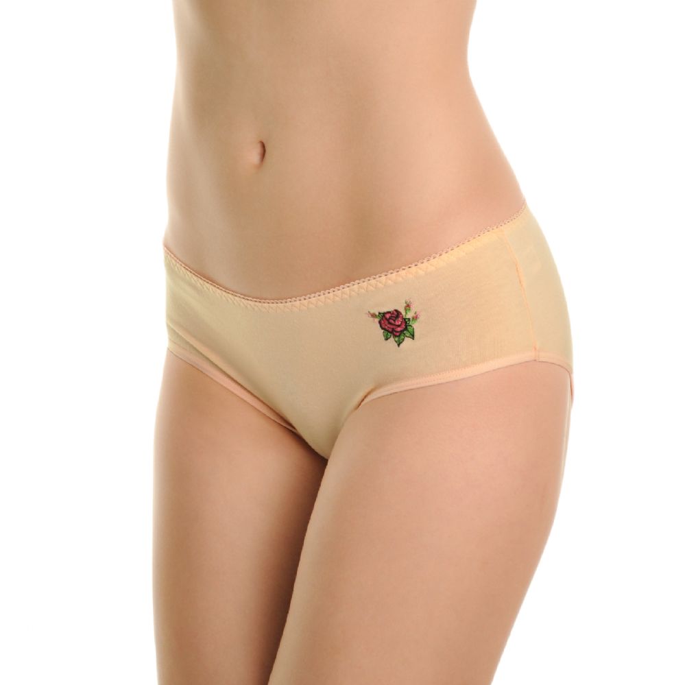Angelina Cotton Hiphugger Panties with Lace Front Waistband (12-Pack) 
