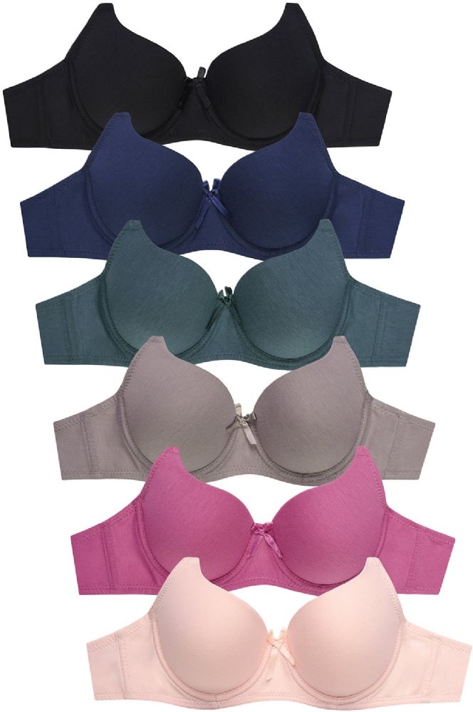 144 Pieces Mamia Ladies Full Cup Plain Cotton Bra - Womens Bras And Bra  Sets - at 