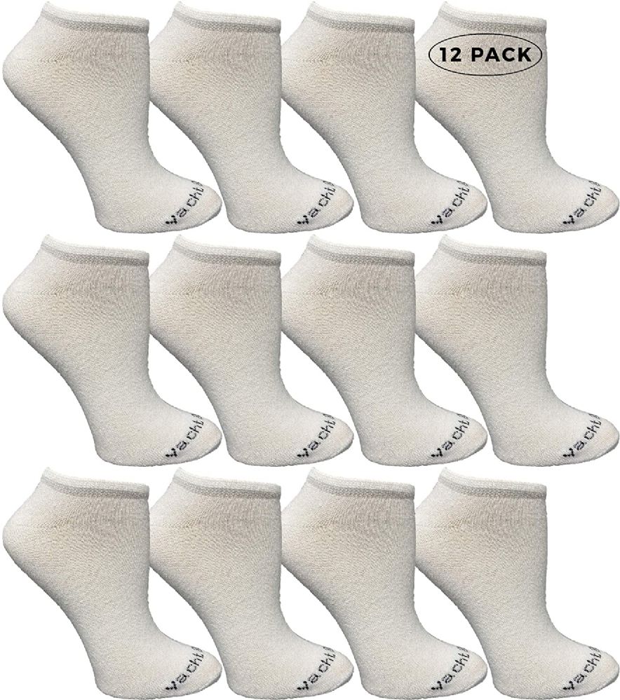 24 Pairs Yacht & Smith Women's Cotton White No Show Ankle Socks - Womens  Ankle Sock