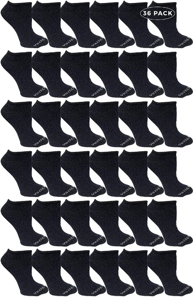 Yacht & Smith Women's NO-Show Cotton Ankle Socks Size 9-11 Black Bulk Pack