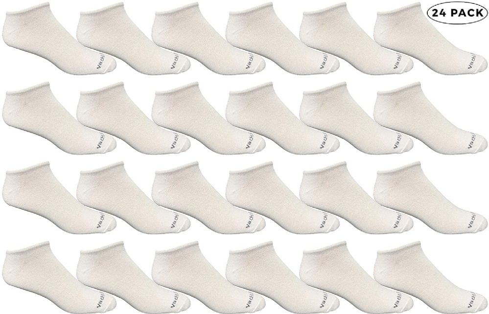 24 Pairs Yacht & Smith Women's White No Show Ankle Socks - Womens Ankle Sock  - at 