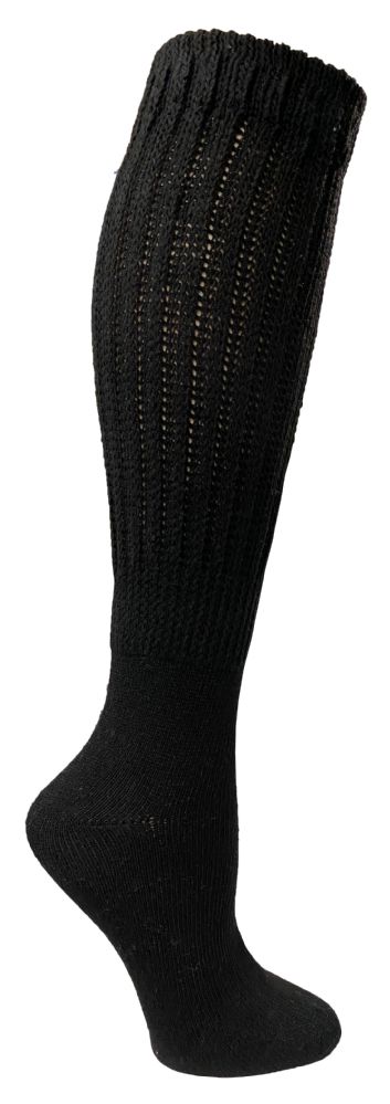 Yacht & Smith Women's Black Heavy Slouch Socks Size 9-11 - at