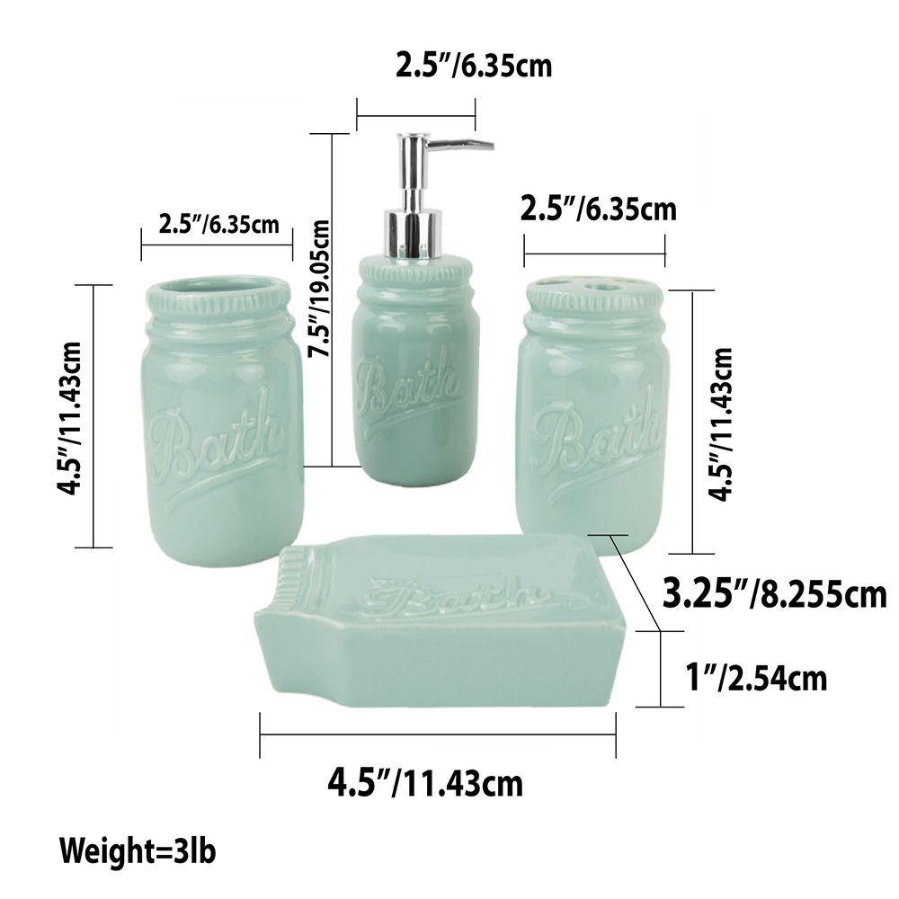 Bathroom Accessory Dispenser - 6 Piece - Green