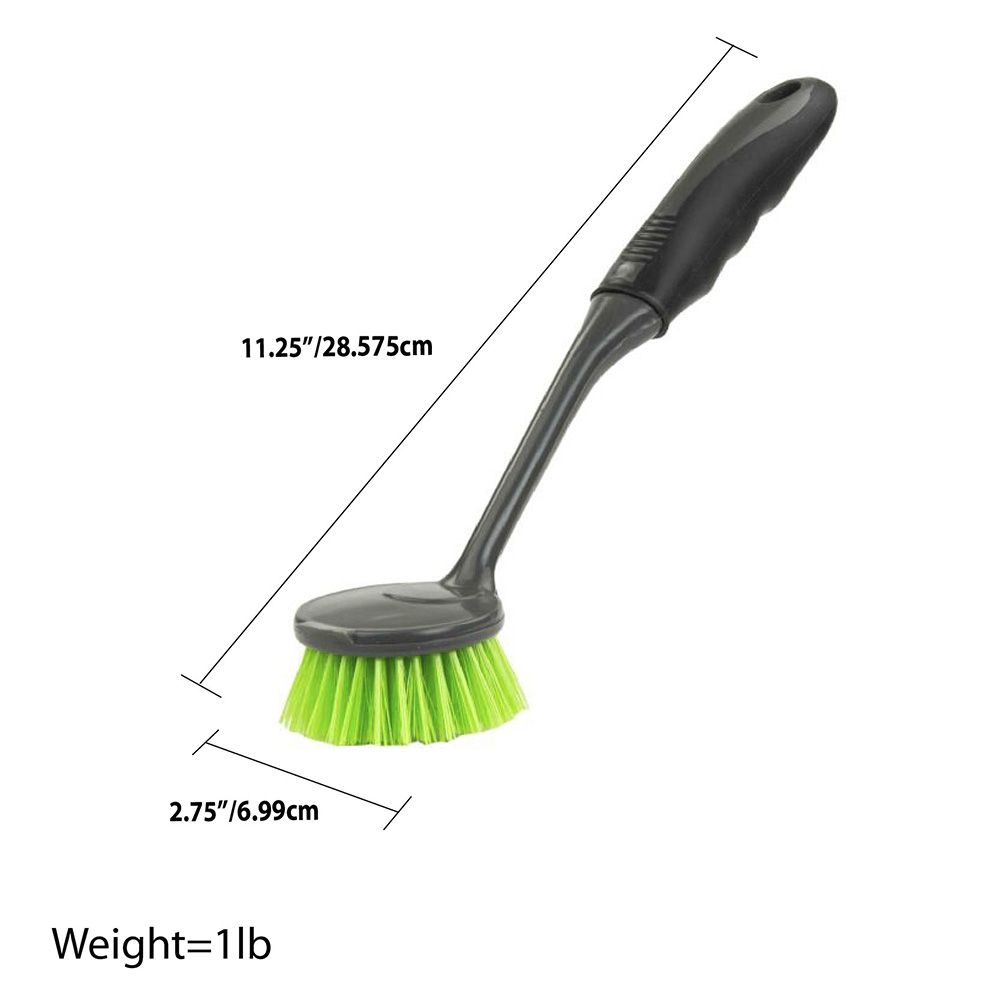 12 Pieces Home Basics Brilliant Dish Brush, Grey/lime - Cleaning