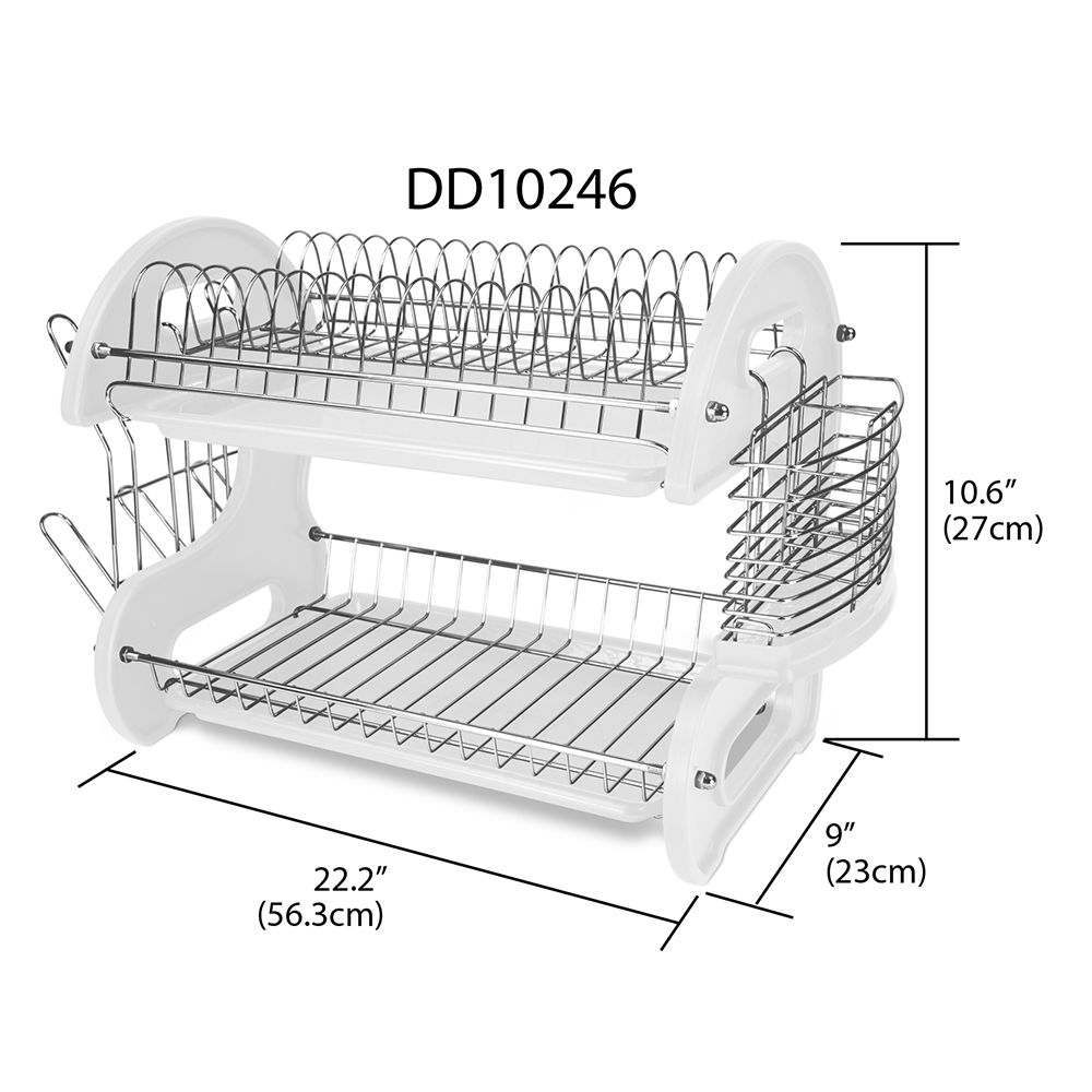  Dish Drying Rack - Large 2 Tier Dish Racks for