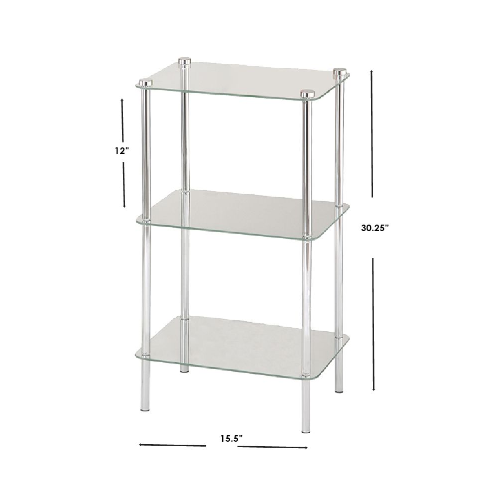 3 Tier Corner Shelf, Grey | FURNITURE | SHOP HOME BASICS