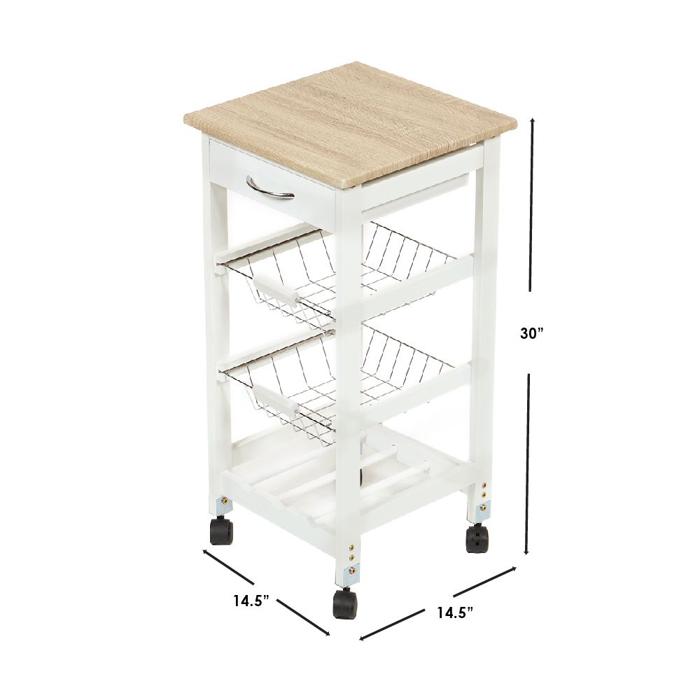 Wholesale Home Basics Kitchen Trolley With Drawer And Baskets at