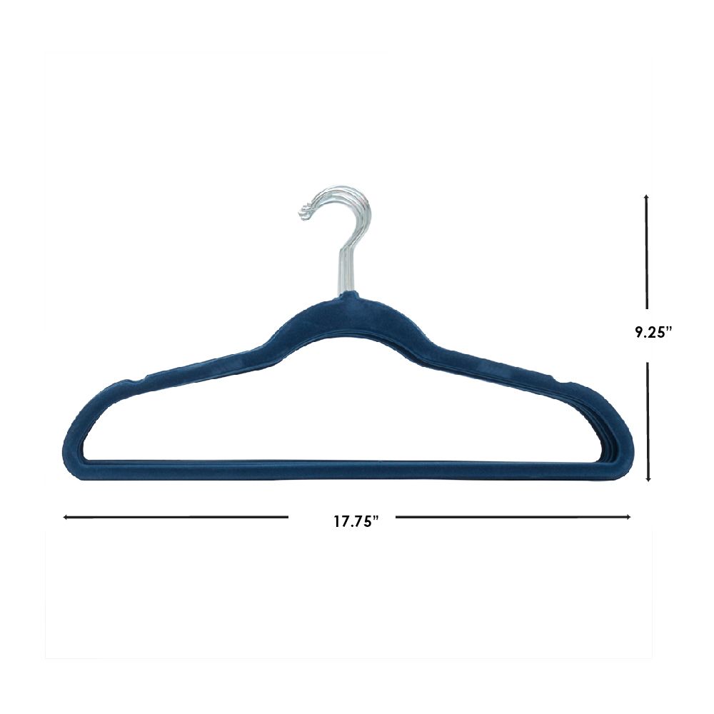 12 Pieces Home Basics 10Piece Velvet Hangers, Navy Hangers at