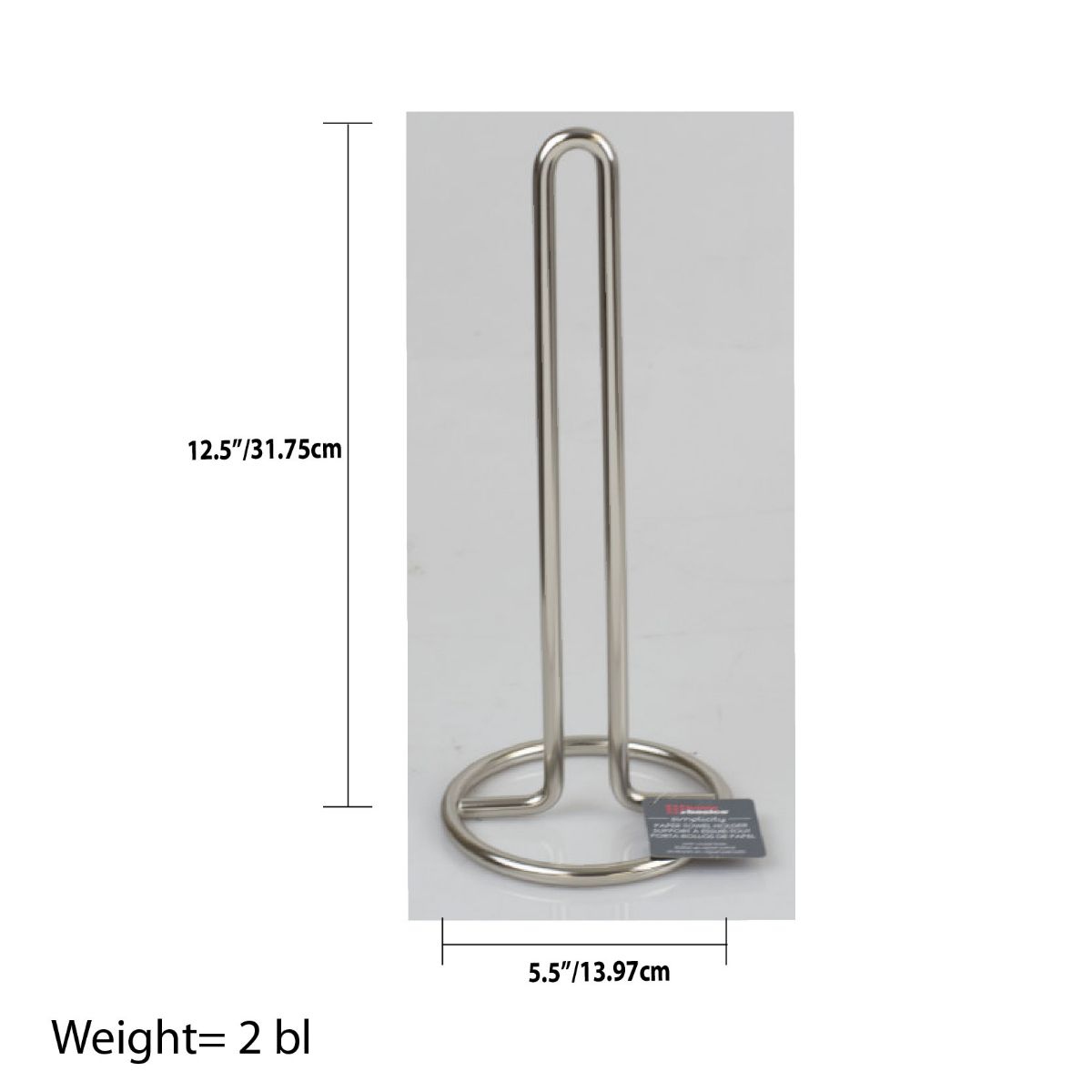 Home Basics Simplicity Collection Paper Towel Holder, Satin Chrome