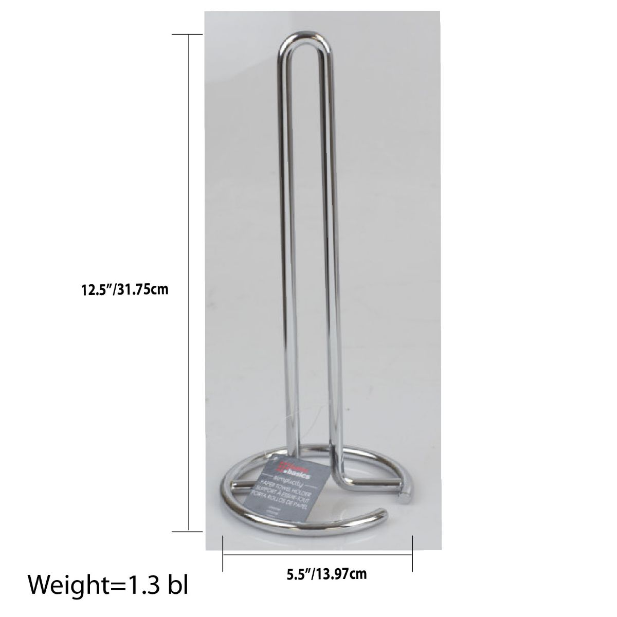 Home Basics Simplicity Collection Free-Standing Paper Towel Holder, Chrome