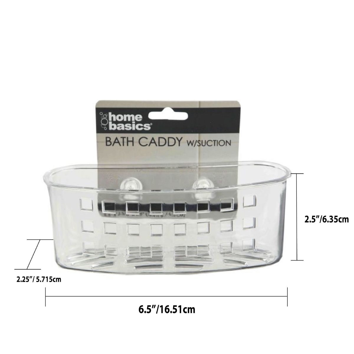24 Wholesale Home Basics Wide Plastic Bath Caddy With Suction Cups