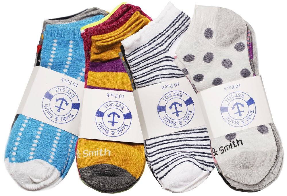 240 Pairs of Yacht & Smith Assorted Pack Of Womens Low Cut Printed Ankle  Socks Size 9-11