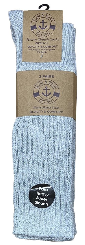 120 Wholesale Yacht And Smith Womens Heavy Cotton Slouch Socks Solid Heather Gray At 6529