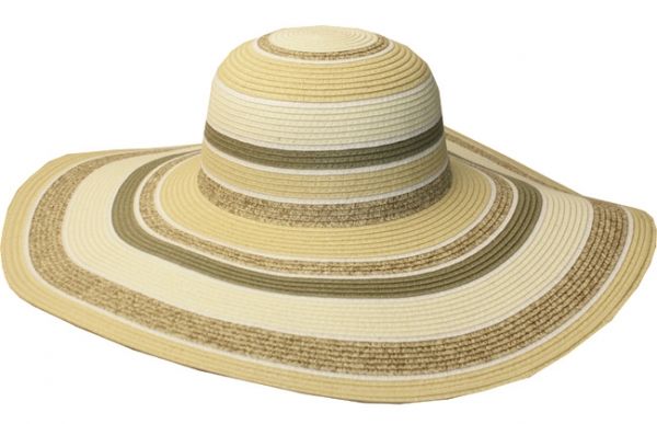 12 Pieces Straw Braid Stripe Floppy Hats - Sun Hats - at