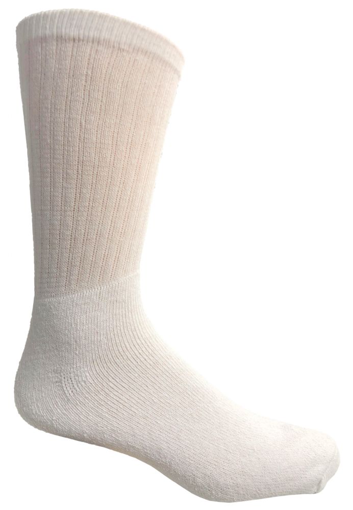 Yacht & Smith Men's 28 Inch Cotton Tube Sock Solid White Size 10