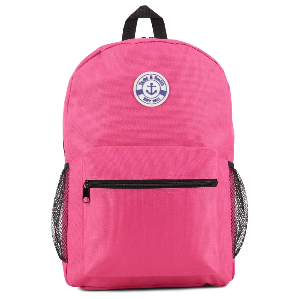 24 Pack 17 Inch Wholesale Backpacks 12 Assorted Colors - Bulk Case