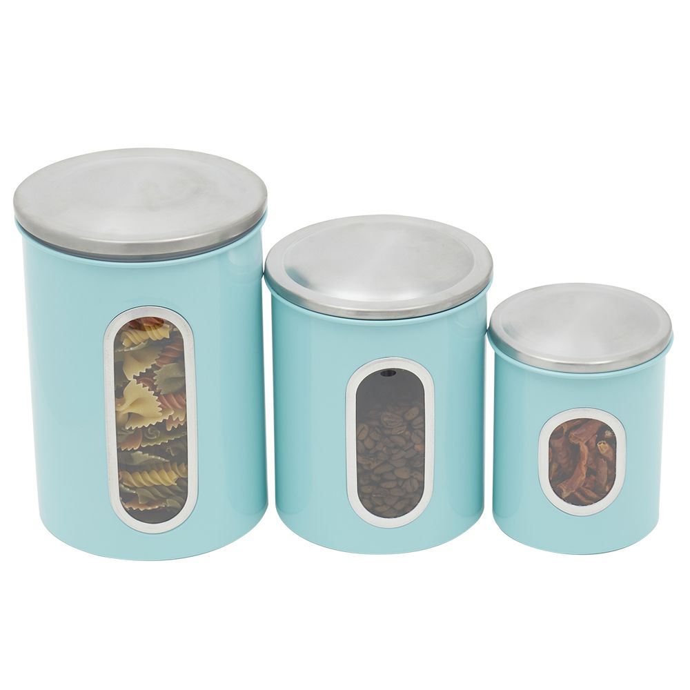 3 Pieces Stainless Steel Food Storage Jars Organization Container