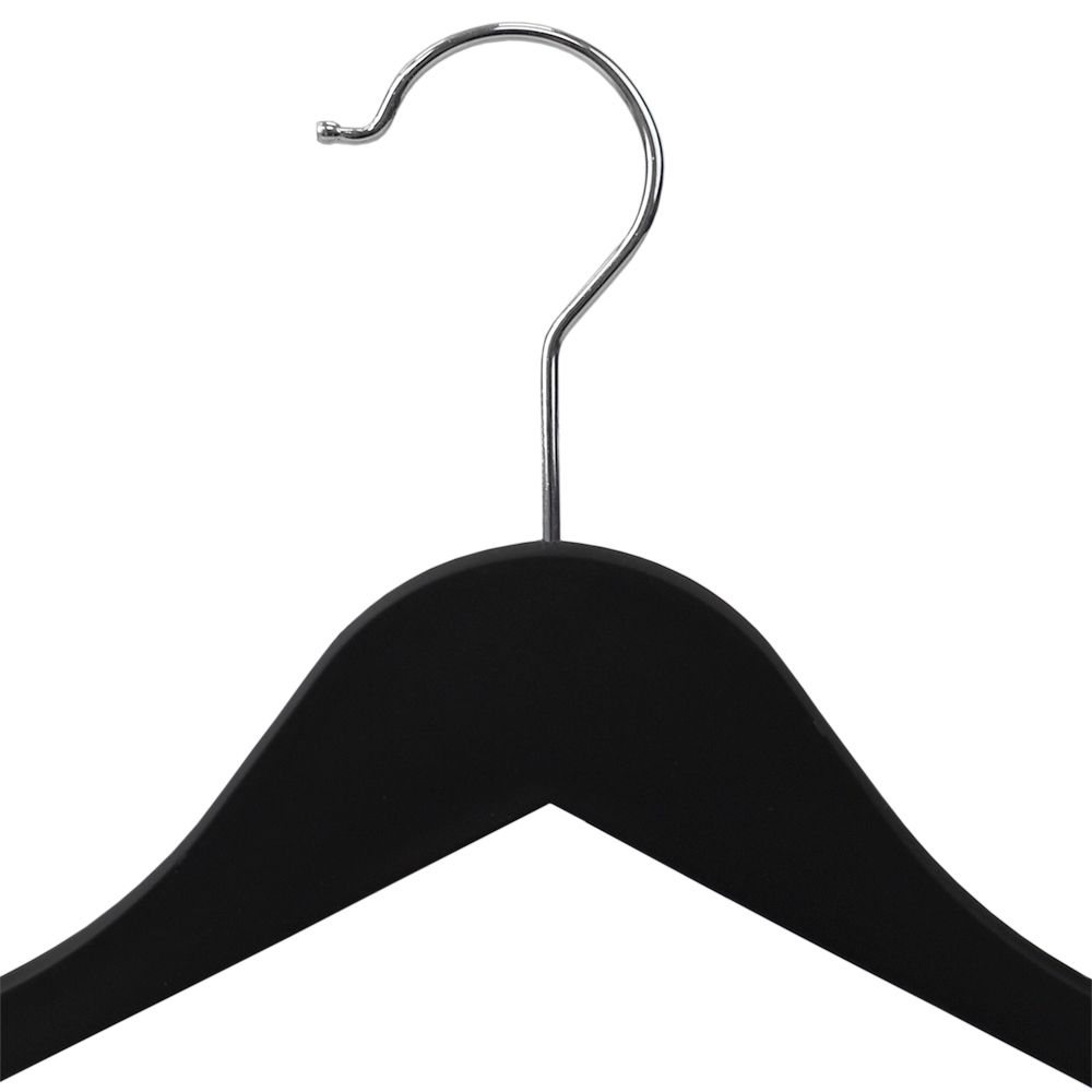 12 Bulk Home Basics 3-Piece Rubberized Plastic Hangers, Black - at