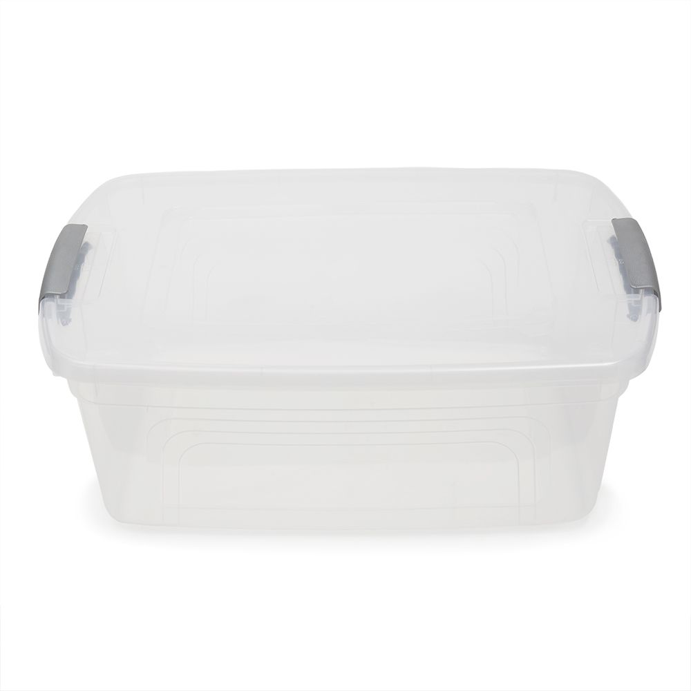 9 Wholesale Home Basics 20 Liter Rectangular Plastic Storage Container With  Lid, Clear