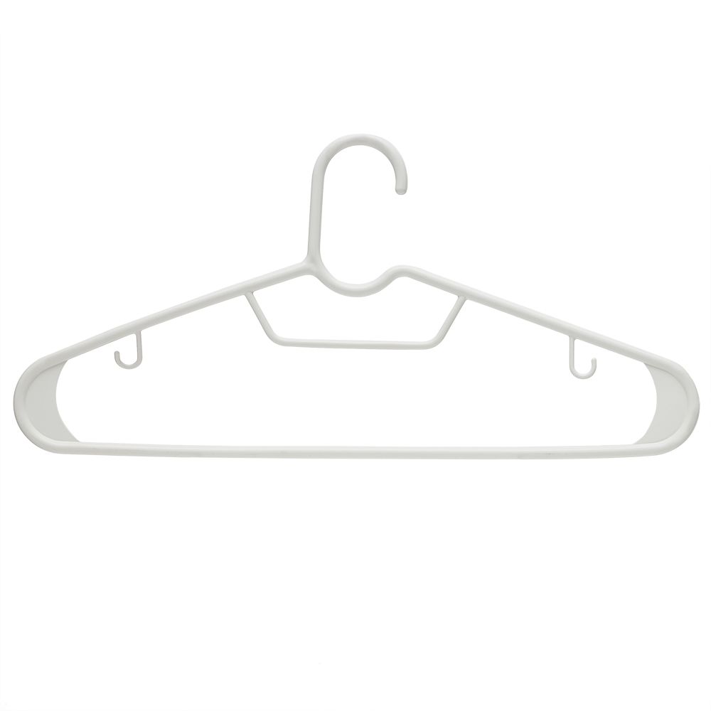 30 Bulk Home Basics 6 Piece Plastic Hangers, White - at 