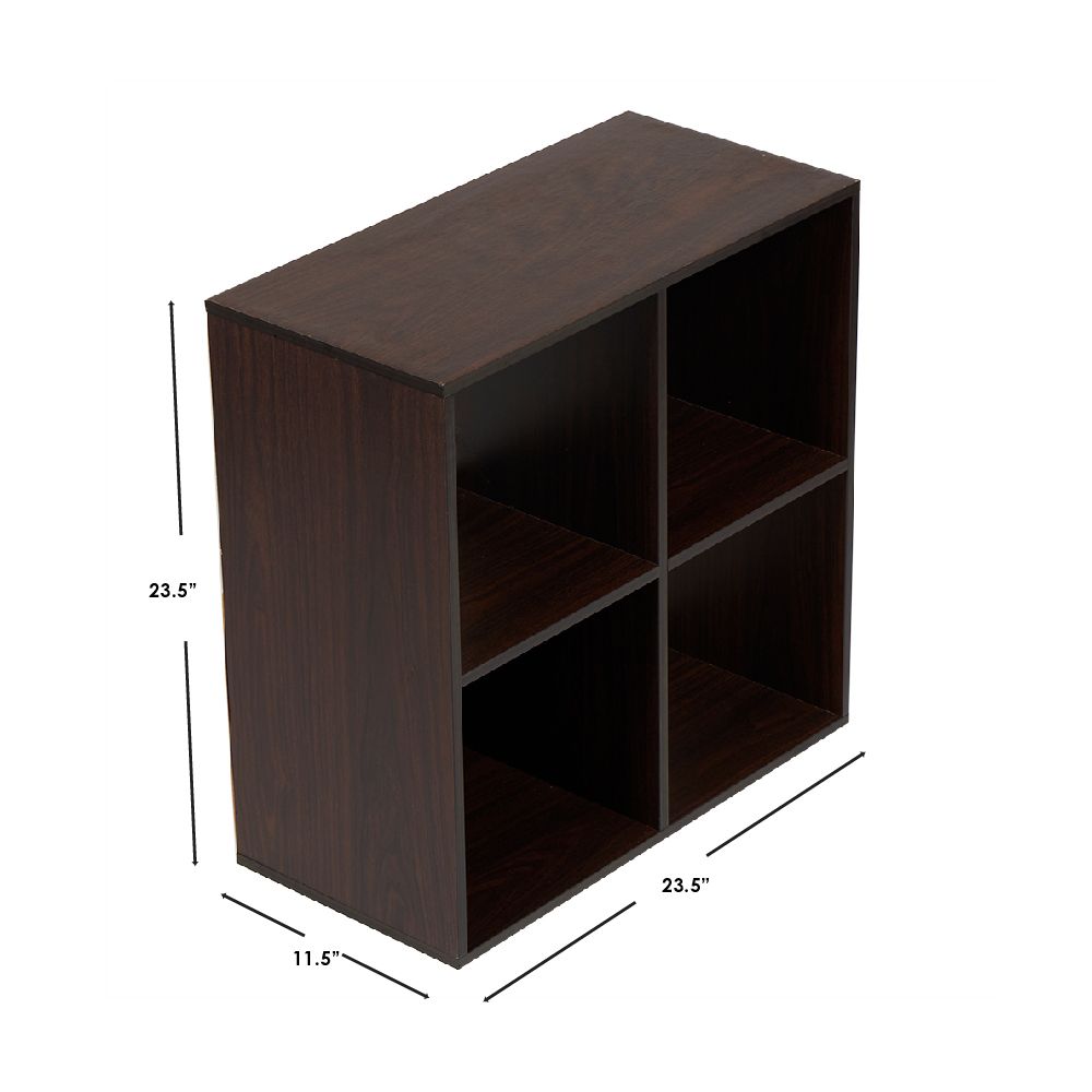 Home Basics Open and Enclosed Tiered Espresso 6 MDF Cube Organizer