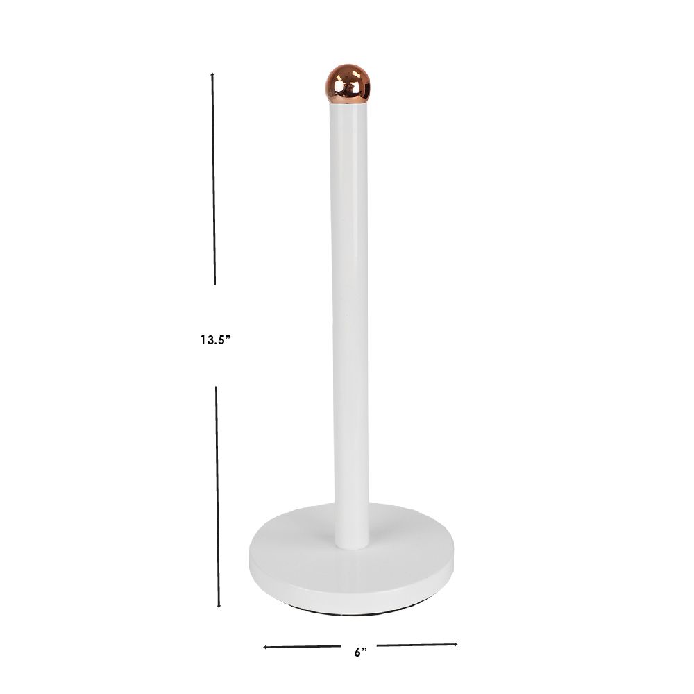 Grove Free Standing Paper Towel Holder with Weighted Base, White