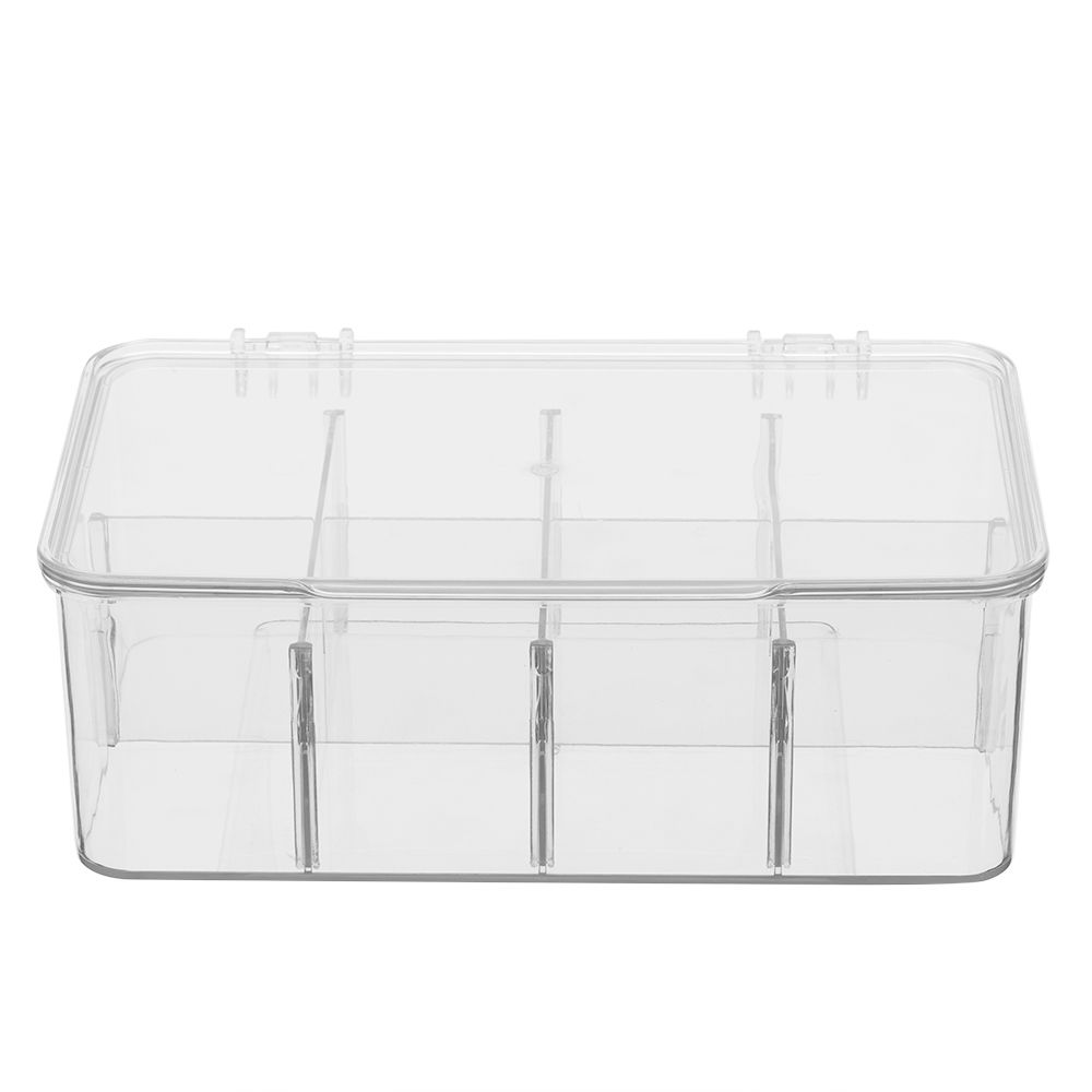Tea Box Storage Organizer Large 8-Storage Compartments and Clear