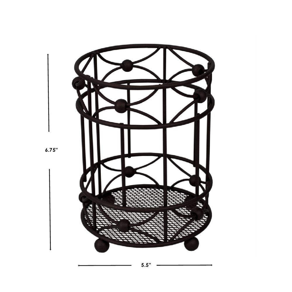 Arbor Oil-Rubbed Bronze Cutlery Holder with Mesh Bottom and Non-Skid Feet