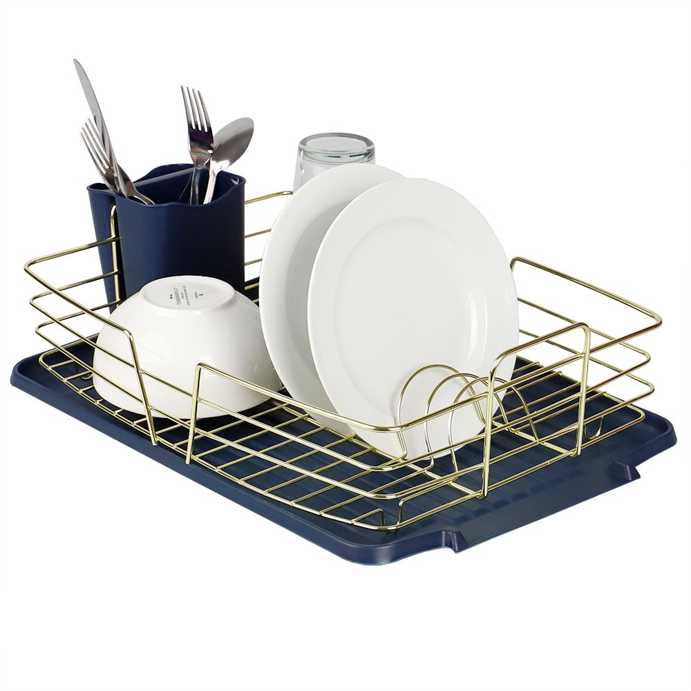 6 pieces Michael Graves Design Deluxe Dish Rack With Gold Finish