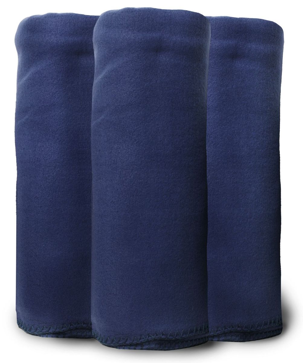 72 Wholesale Yacht Smith Soft Fleece Blankets 50 X 60 Navy 150g