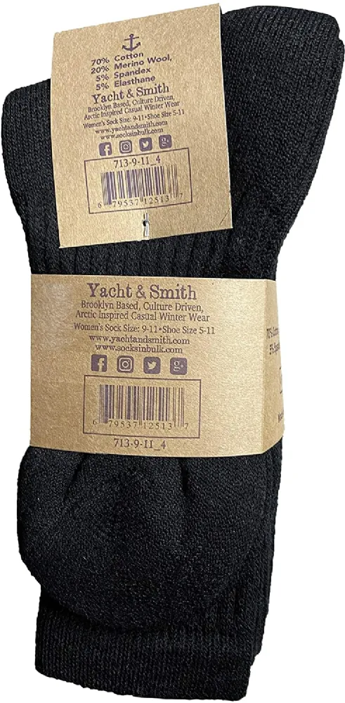 12 Wholesale Yacht & Smith Men's Terry Lined Merino Wool Thermal Boot ...