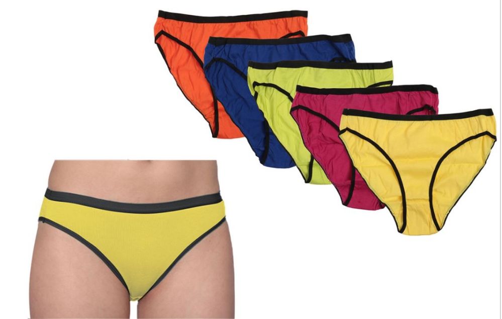 24 Pieces 5 Pack Neon High Cut Panties (orange, Blue, Pink, Yellow) Cotton  Bikini - Womens Panties & Underwear - at 