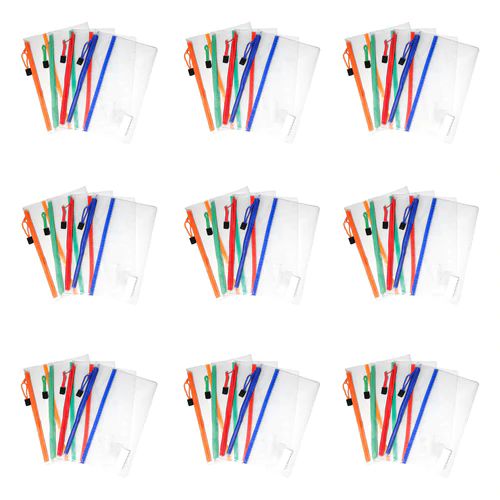 48 Pieces Zippered Clear Pencil Pouch - Pencil Boxes & Pouches