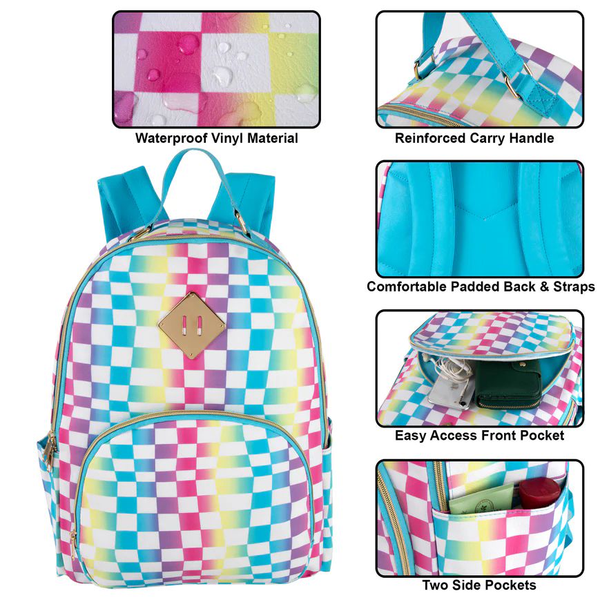 Rainbow checkered 2024 backpack