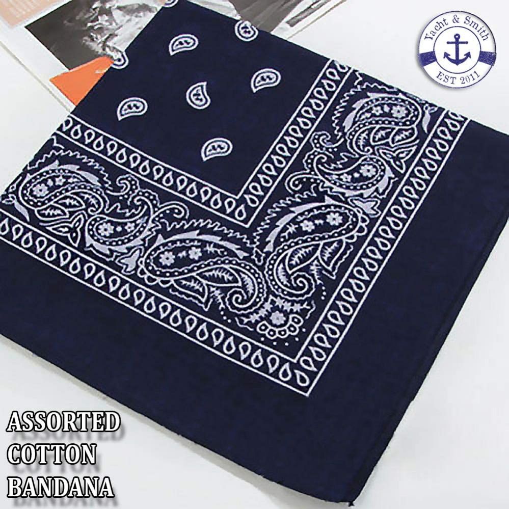 60 Pieces Assorted Cotton Bandana Mixed Prints, Mixed Colors Mix Styles