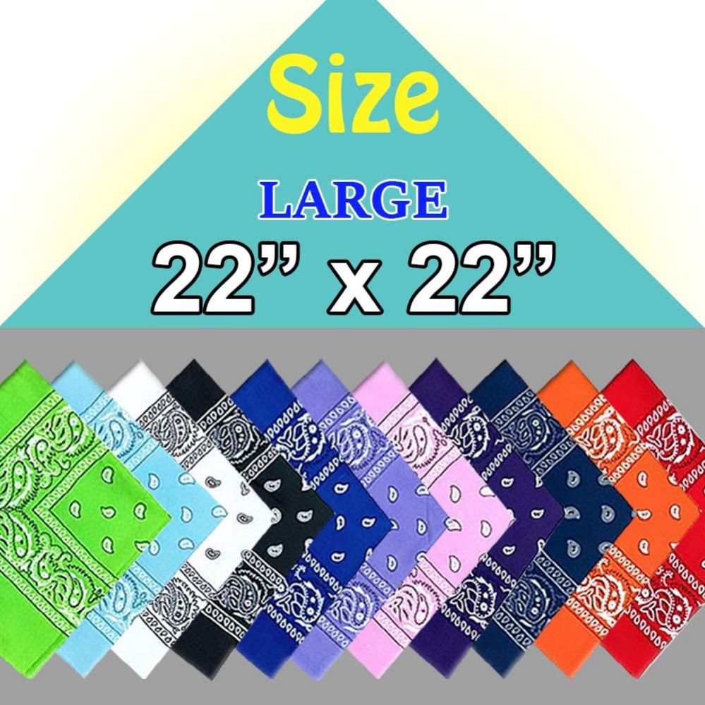 60 Pieces Assorted Cotton Bandana Mixed Prints, Mixed Colors Mix Styles