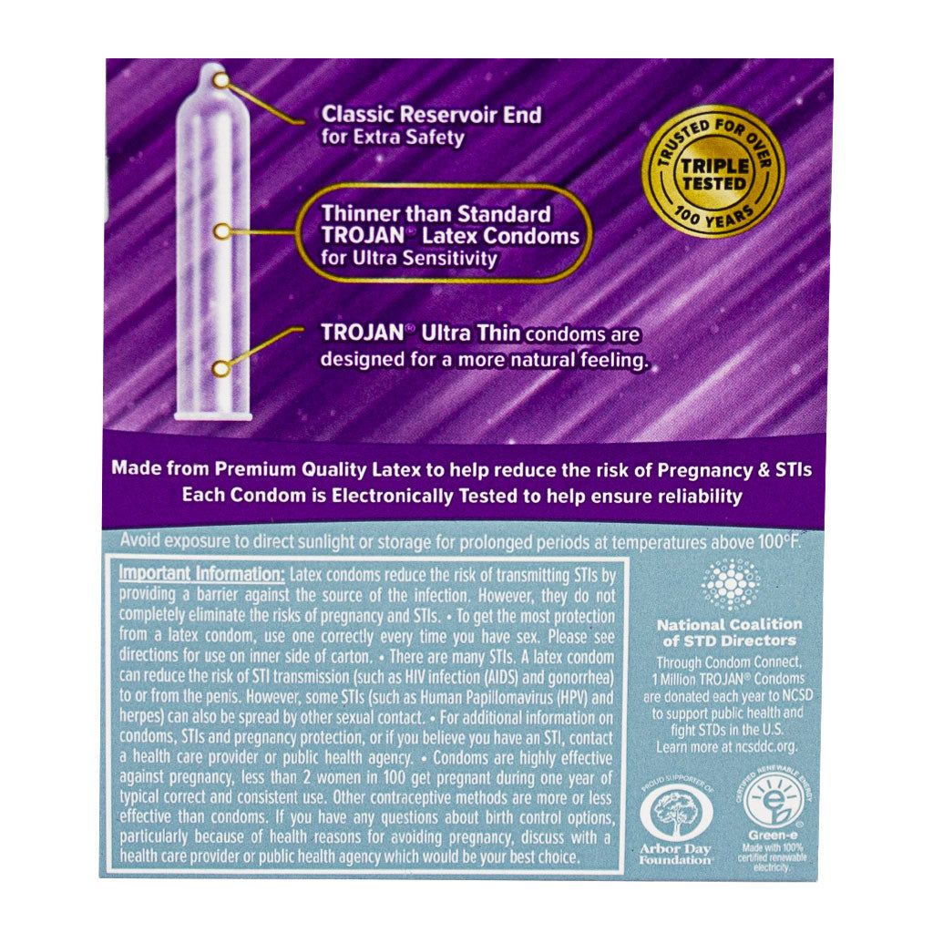 Trojan Ultra Thin Premium Lubricant - Box of 3 - WSD Trojan Ultra Thin Premium Lubricant - Box of 3 - WSD