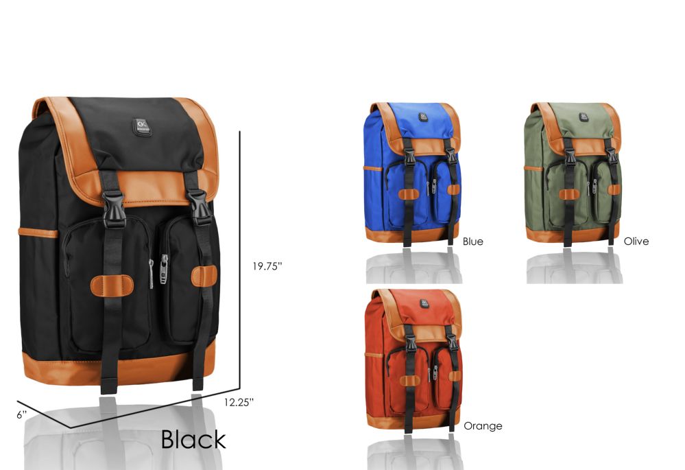 Nylon Black Backpack For Men And Women Large Capacity Student