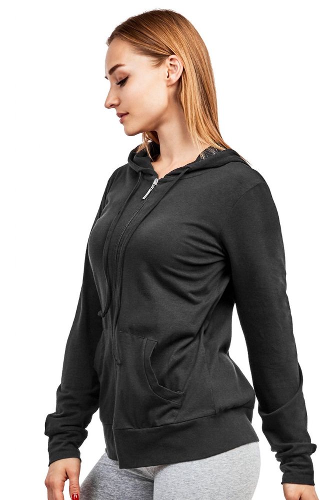 Thin zip hotsell hoodie women's