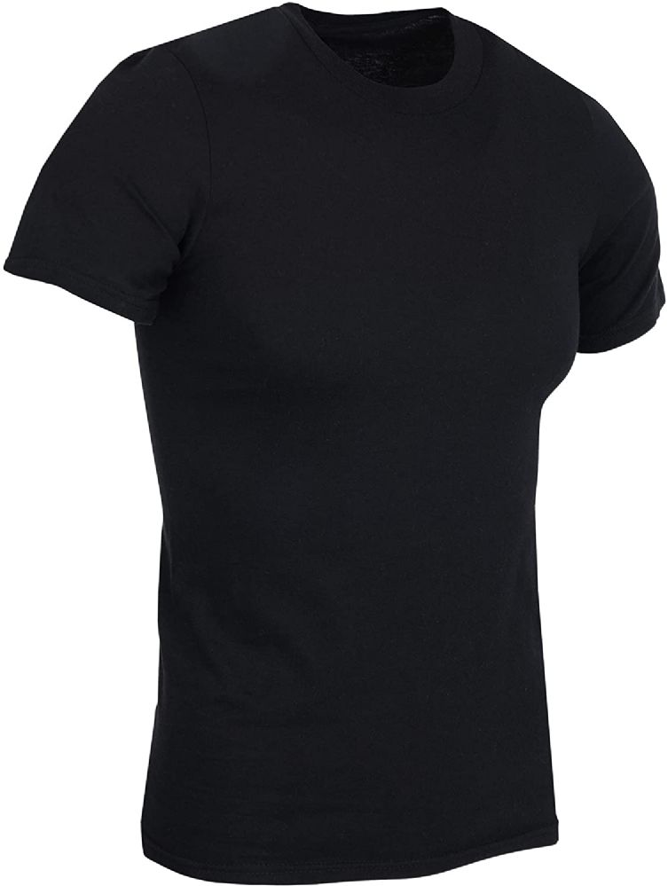 Plain black crew neck t online shirt