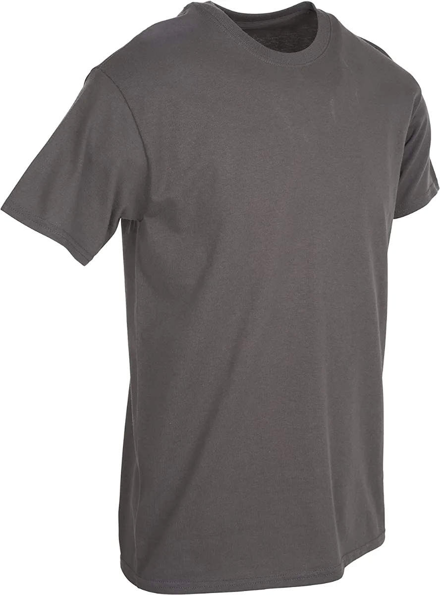 6 Wholesale Mens Cotton Crew Neck Short Sleeve T-Shirts Mix Colors