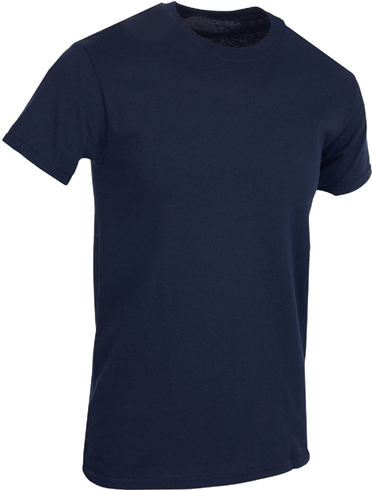 12 Wholesale Men's Cotton Sleeve T-Shirt Xlarge, Navy Blue at - wholesalesockdeals.com