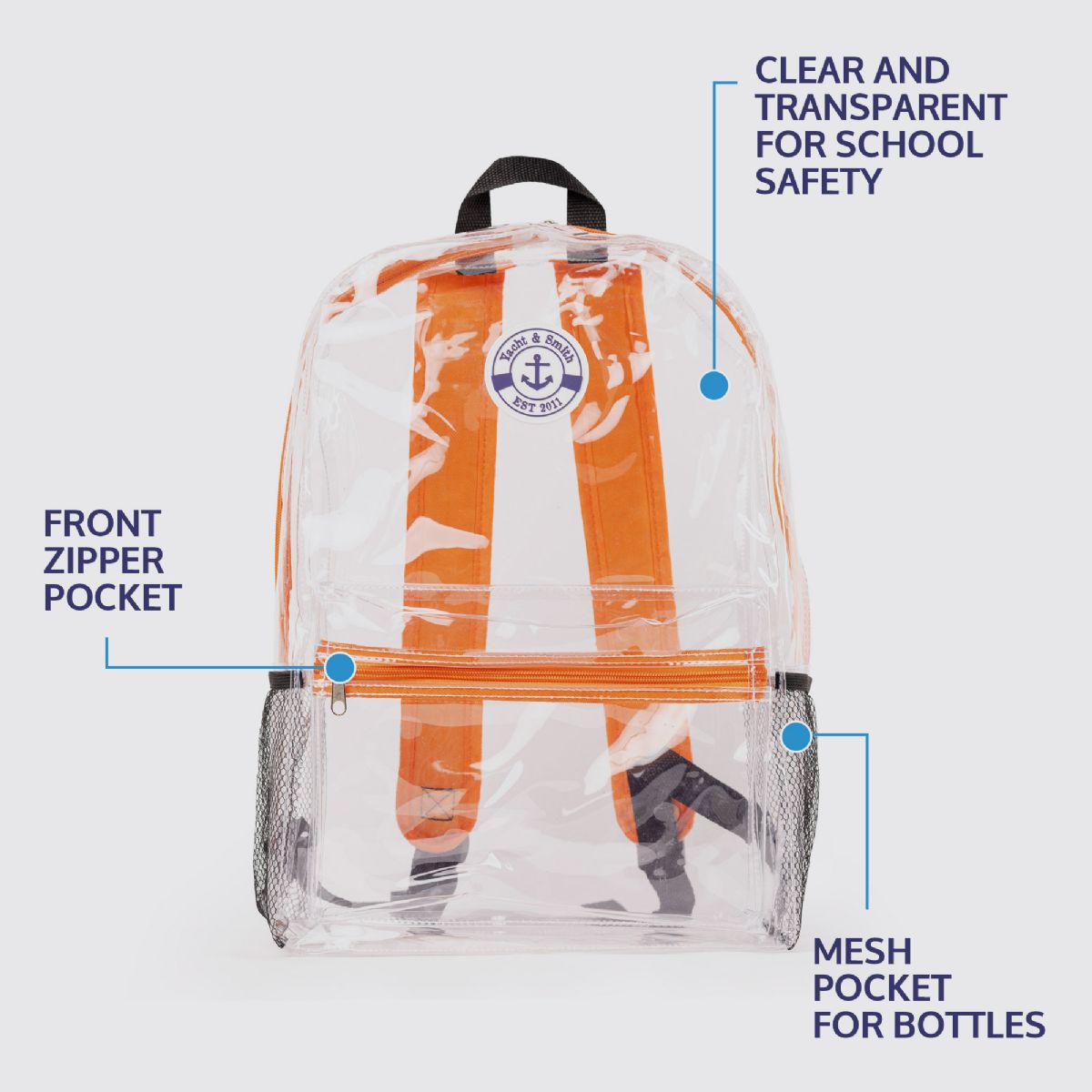 Designer clear outlet backpacks