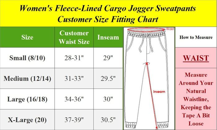 24 Pieces Womens FleecE-Lined LoosE-Fit Cargo Joggers Assorted