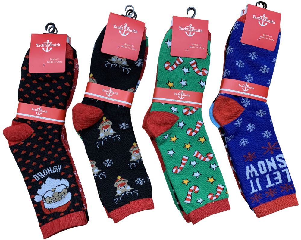 Yacht & Smith Christmas Holiday Socks, Sock Size 9-11 - at