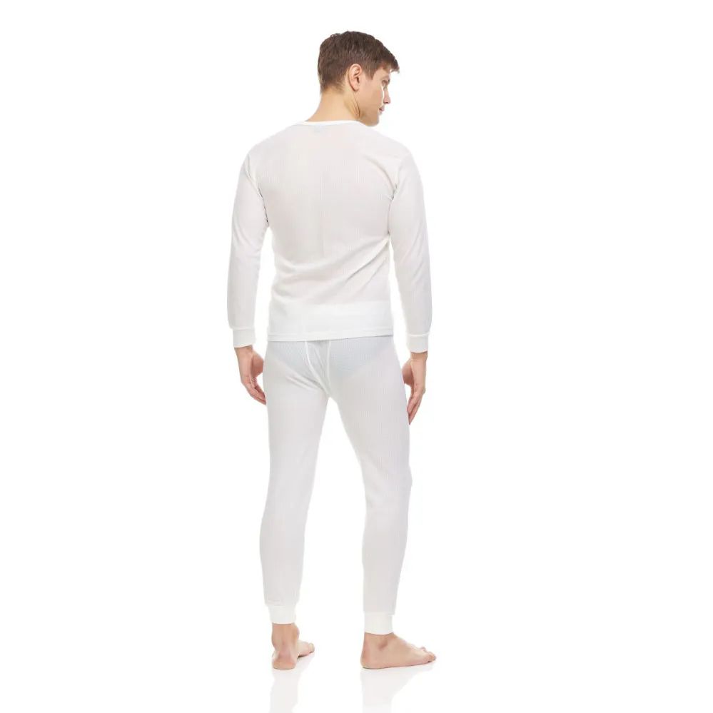 Yacht And Smith Mens Thermal Underwear Set In White Size Xlarge
