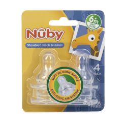 72 Wholesale Nuby Clear Silicone Nipples (4-Pk)